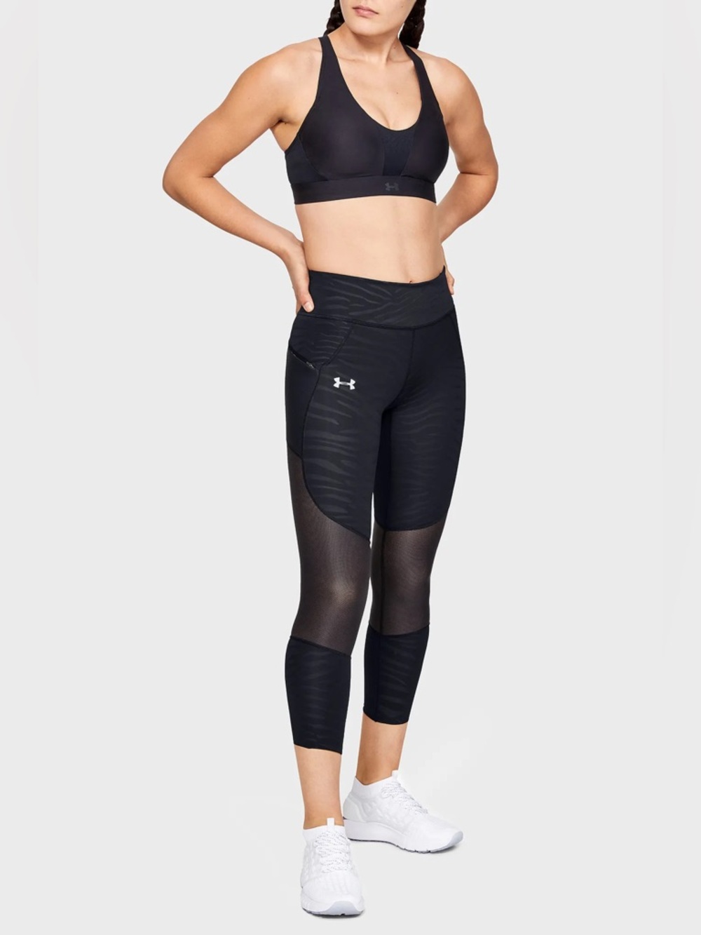 Under Armour HeatGear Leggings Size M Black Mesh Panel Compression NWOT